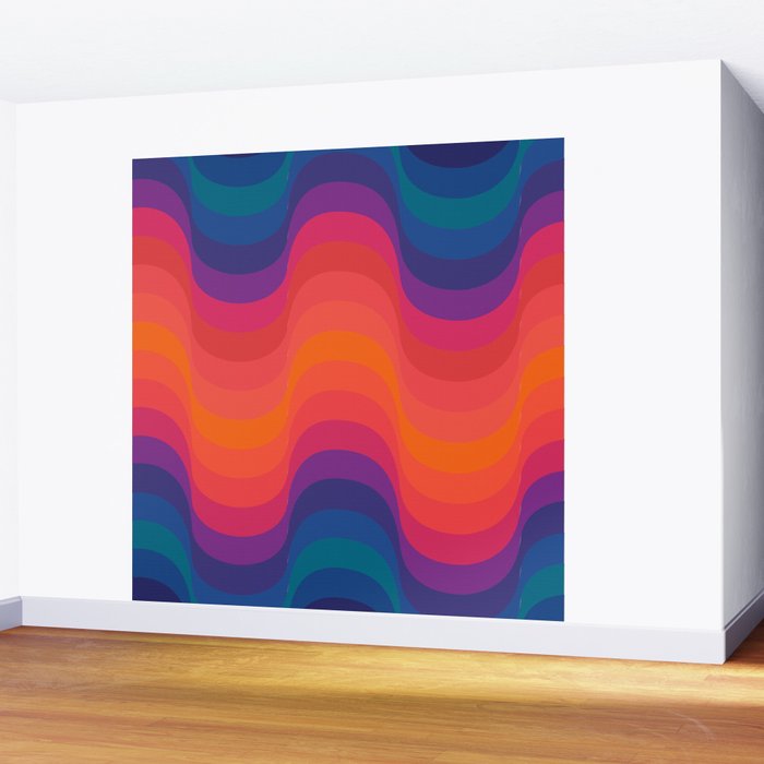 Retro Sacred Geometry | 80s Wavy Vibe Wall Mural Gallery Image 2