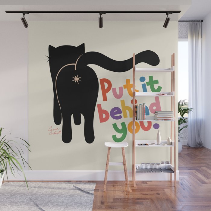 Put It Behind You - Funny Cat Butt Pun Wall Mural Gallery Image 1