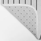 Two Tone Line Curvature VIII Black and White Modern Arch Abstract Bath Mat Gallery Image 2