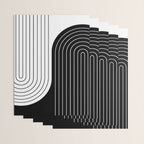 Two Tone Line Curvature VIII Black and White Modern Arch Abstract Wrapping Paper Gallery Image 3