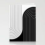 Two Tone Line Curvature VIII Black and White Modern Arch Abstract Stationery Card Gallery Image 2