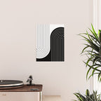 Two Tone Line Curvature VIII Black and White Modern Arch Abstract Poster Gallery Image 2