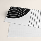 Two Tone Line Curvature VIII Black and White Modern Arch Abstract Wrapping Paper Gallery Image 2