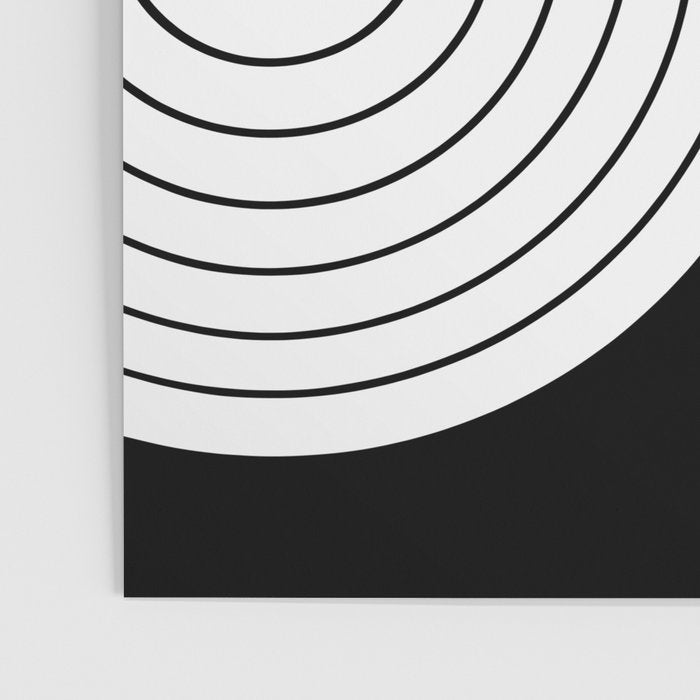Two Tone Line Curvature VIII Black and White Modern Arch Abstract Poster Gallery Image 3