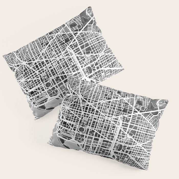 Washington DC City Street Map Pillow Sham Gallery Image 3