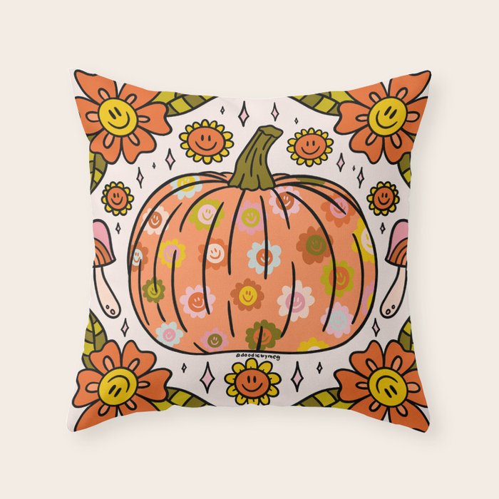 Happy Pumpkin Throw Pillow Gallery Image 1