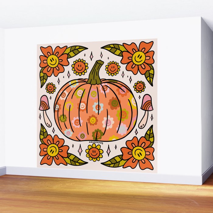 Happy Pumpkin Wall Mural Gallery Image 2