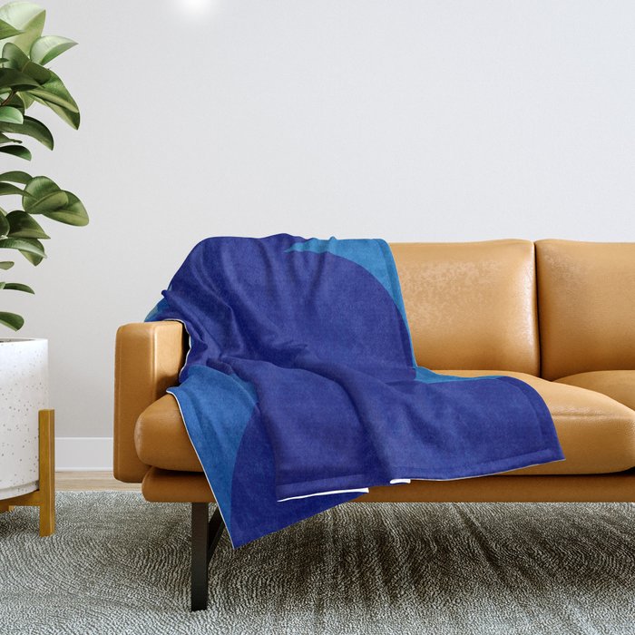Abstract composition 02-blue Throw Blanket Gallery Image 1