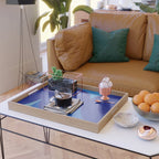 Abstract composition 02-blue Serving Tray Gallery Image 2