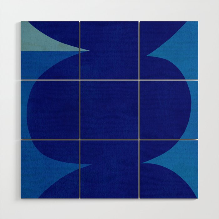 Abstract composition 02-blue Wood Wall Art Gallery Image 1