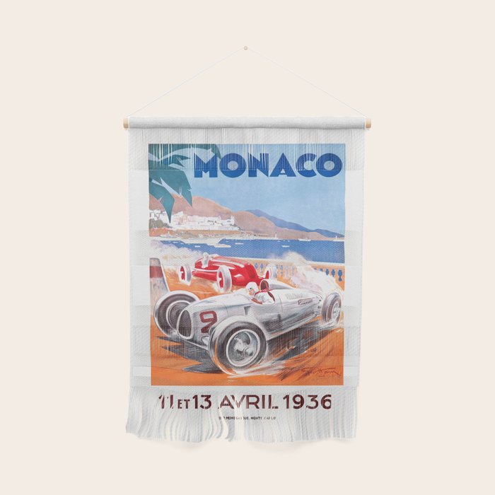 1936 Monaco Grand Prix Race Poster  Wall Hanging Gallery Image 1