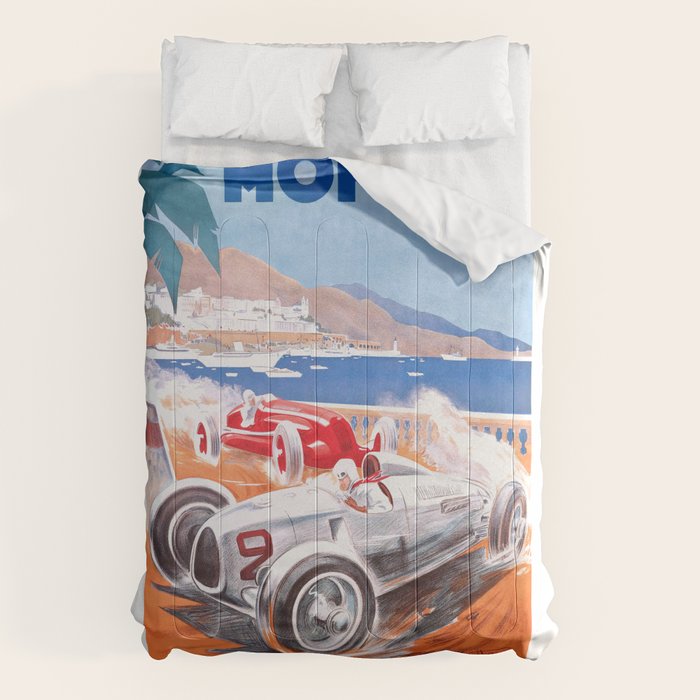 1936 Monaco Grand Prix Race Poster  Comforter Gallery Image 6