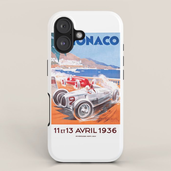 1936 Monaco Grand Prix Race Poster  iPhone Case Gallery Image 1