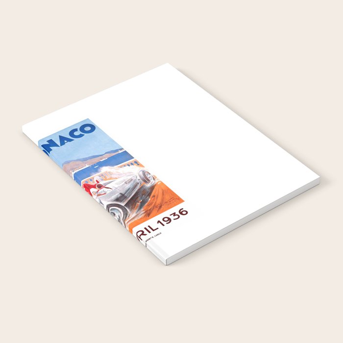 1936 Monaco Grand Prix Race Poster  Notebook Gallery Image 2