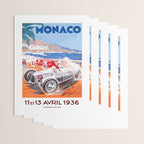 1936 Monaco Grand Prix Race Poster  Wrapping Paper Gallery Image 3