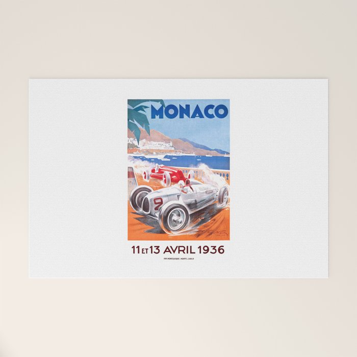 1936 Monaco Grand Prix Race Poster  Welcome Mat Gallery Image 1
