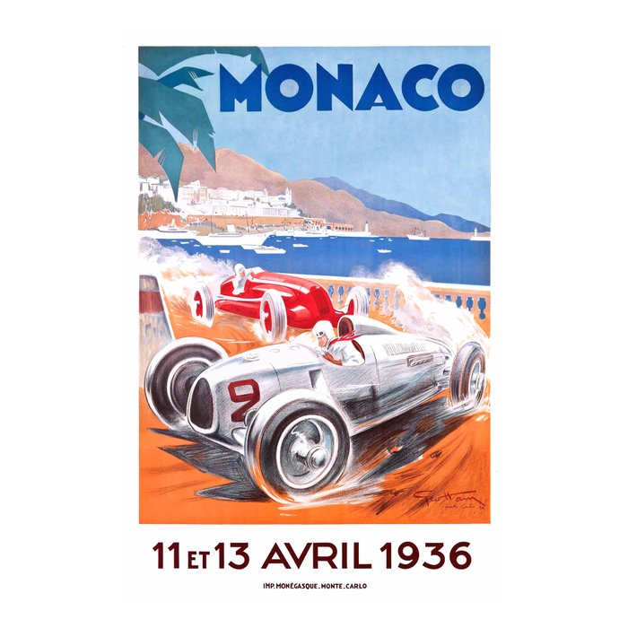 1936 Monaco Grand Prix Race Poster  Coffee Mug Gallery Image 2