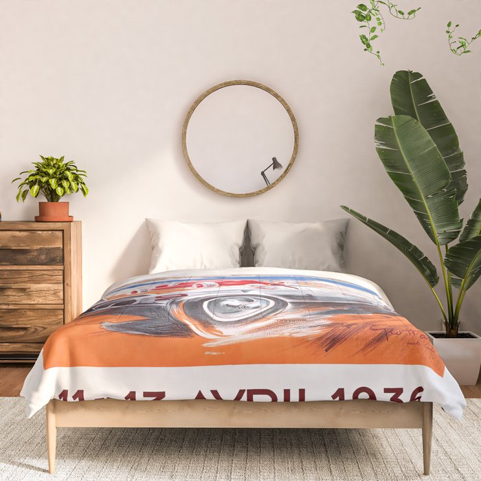 1936 Monaco Grand Prix Race Poster  Comforter Gallery Image 3