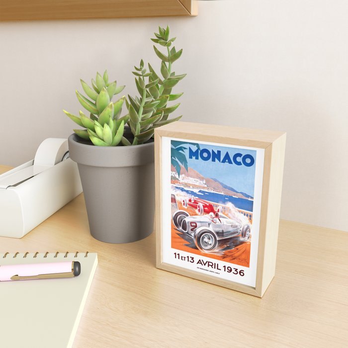 1936 Monaco Grand Prix Race Poster  Mini Art Print Gallery Image 2