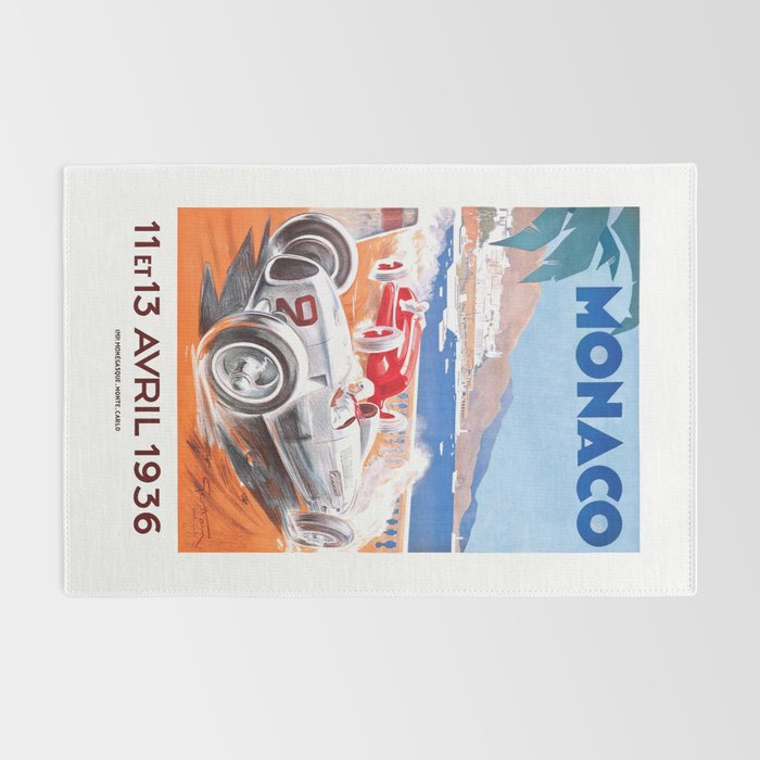 1936 Monaco Grand Prix Race Poster  Rug Gallery Image 2
