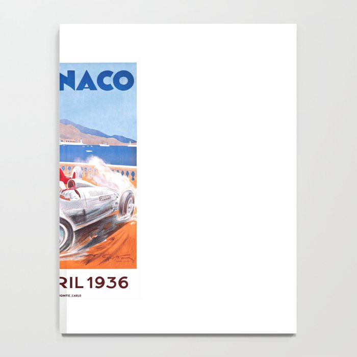 1936 Monaco Grand Prix Race Poster  Notebook Gallery Image 4