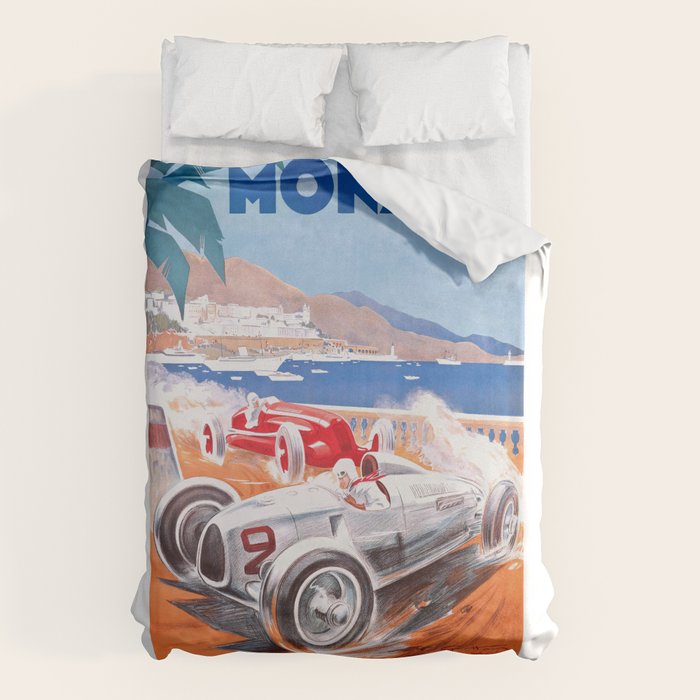1936 Monaco Grand Prix Race Poster  Duvet Cover Gallery Image 6