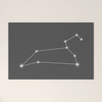 Leo Zodiac Star Constellation Line Art Grey Welcome Mat Gallery Image 1