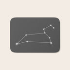 Leo Zodiac Star Constellation Line Art Grey Bath Mat Gallery Image 1