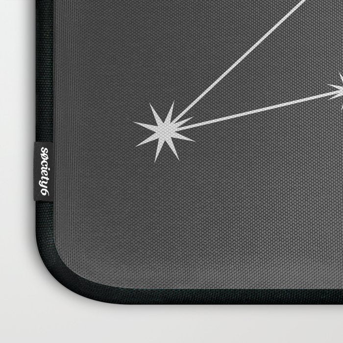 Leo Zodiac Star Constellation Line Art Grey Laptop Sleeve Gallery Image 3