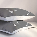 Leo Zodiac Star Constellation Line Art Grey Pillow Sham Gallery Image 3