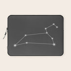 Leo Zodiac Star Constellation Line Art Grey Laptop Sleeve Gallery Image 1