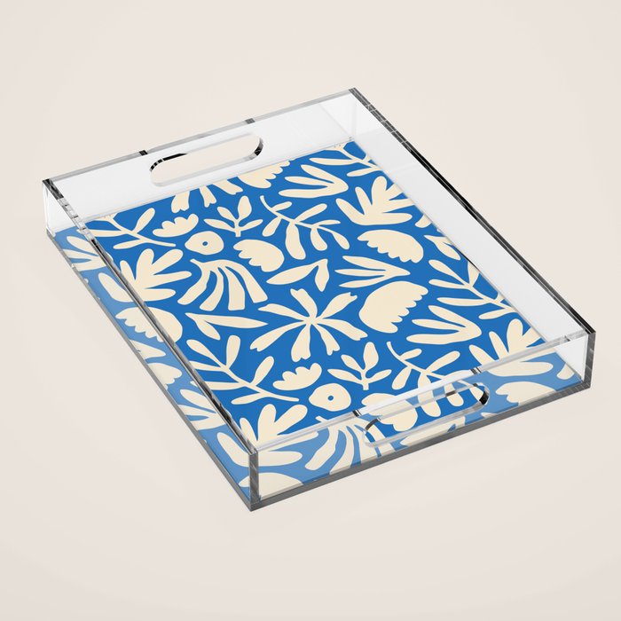 Organic nature flower shape art pattern Acrylic Tray Gallery Image 1