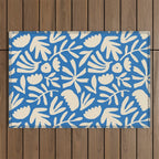 Organic nature flower shape art pattern Outdoor Rug Gallery Image 1
