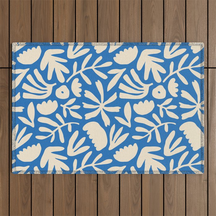 Organic nature flower shape art pattern Outdoor Rug Gallery Image 1
