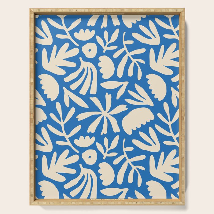 Organic nature flower shape art pattern Serving Tray Gallery Image 1