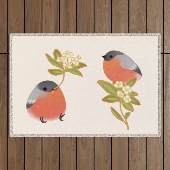 Eurasian bullfinch 2 Outdoor Rug Gallery Image 1