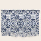 Blue tile brushstroke pattern Wall Hanging Gallery Image 1
