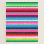 Pink Mexican Serape Blanket Stripes Jigsaw Puzzle Gallery Image 1