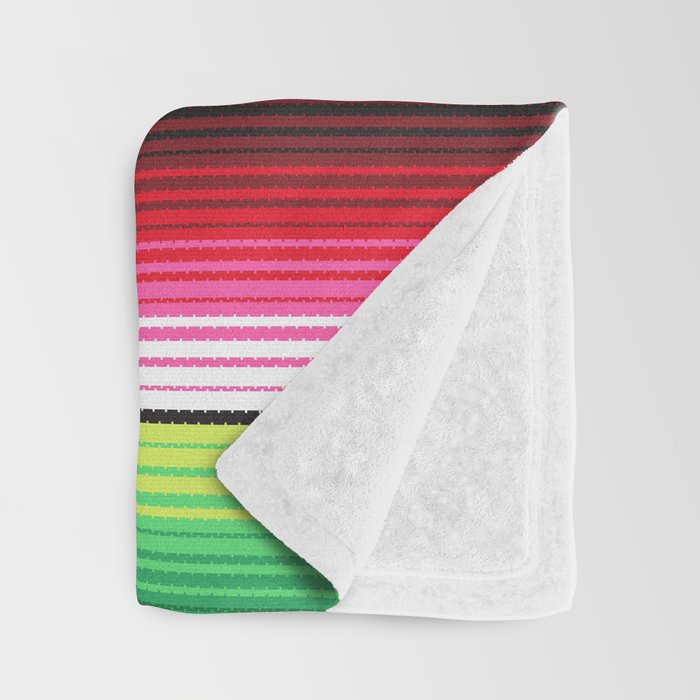 Pink Mexican Serape Blanket Stripes Throw Blanket Gallery Image 3
