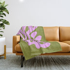 Wasabi & Lavender: Matisse Paper Cutouts 05 Throw Blanket Gallery Image 1