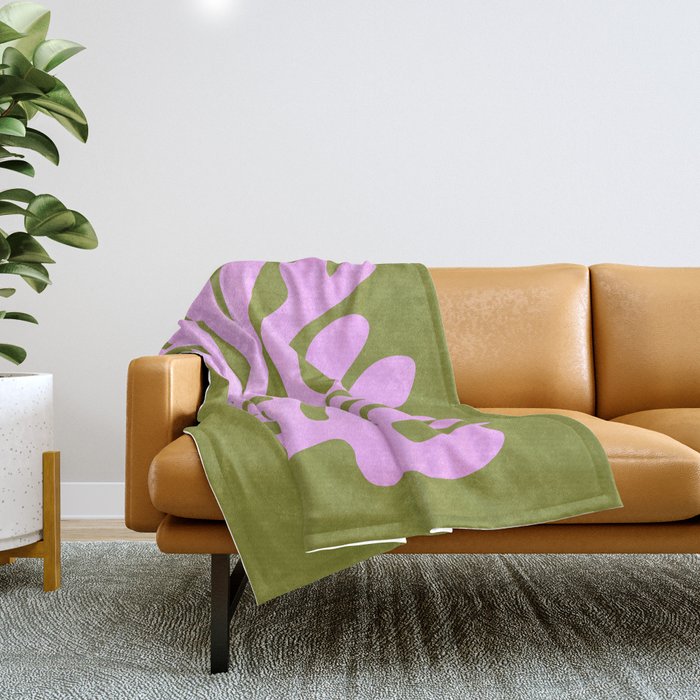 Wasabi & Lavender: Matisse Paper Cutouts 05 Throw Blanket Gallery Image 1