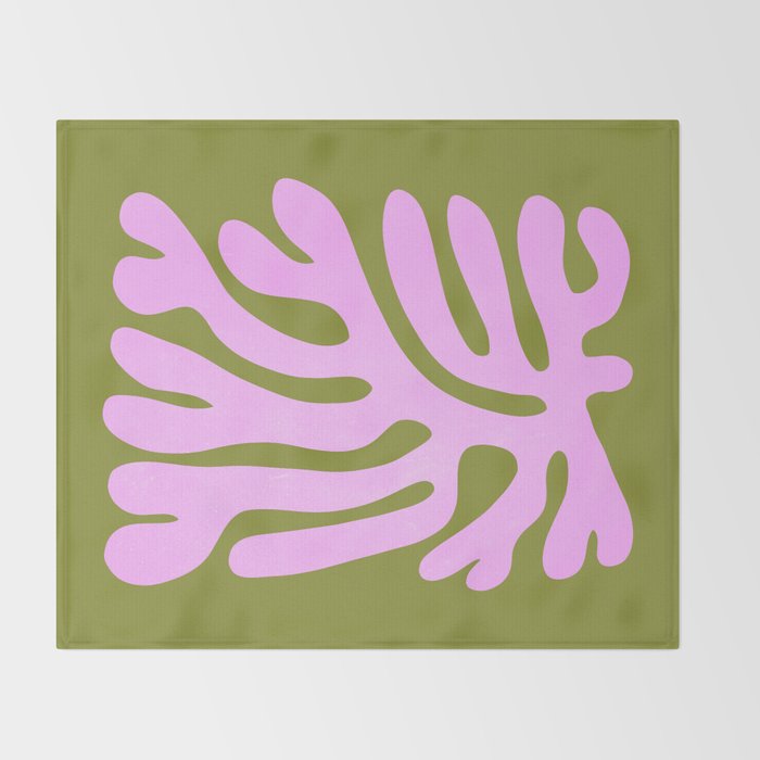 Wasabi & Lavender: Matisse Paper Cutouts 05 Throw Blanket Gallery Image 2