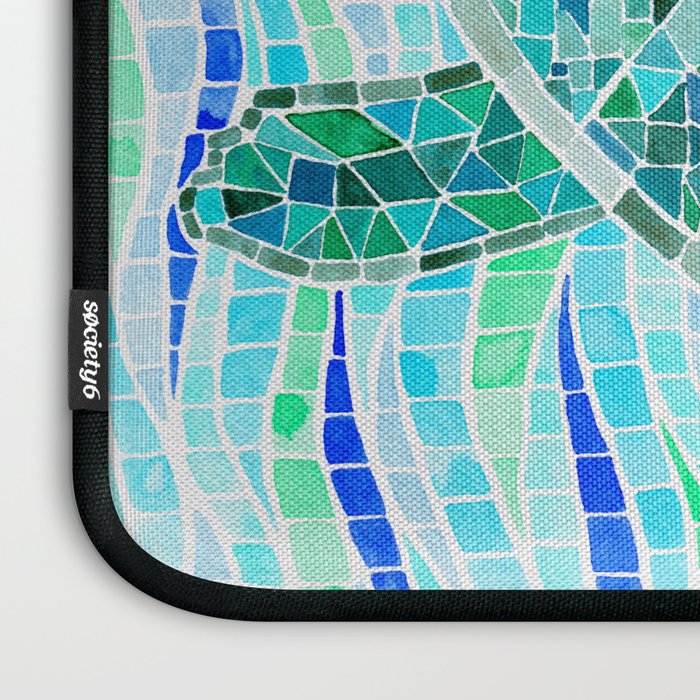 Mosaic Watercolor Sea Turtle Laptop Sleeve Gallery Image 3