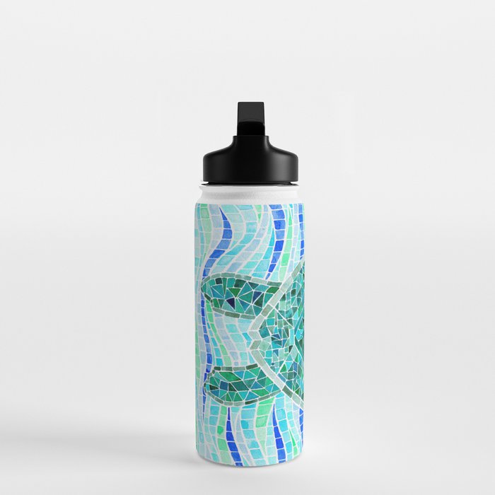 Mosaic Watercolor Sea Turtle Water Bottle Gallery Image 3