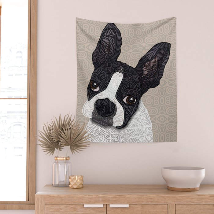 Boston Terrier 2015 Wall Tapestry Gallery Image 2