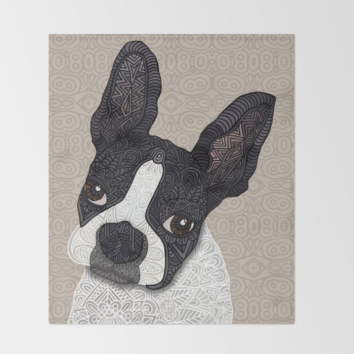 Boston Terrier 2015 Throw Blanket Gallery Image 2