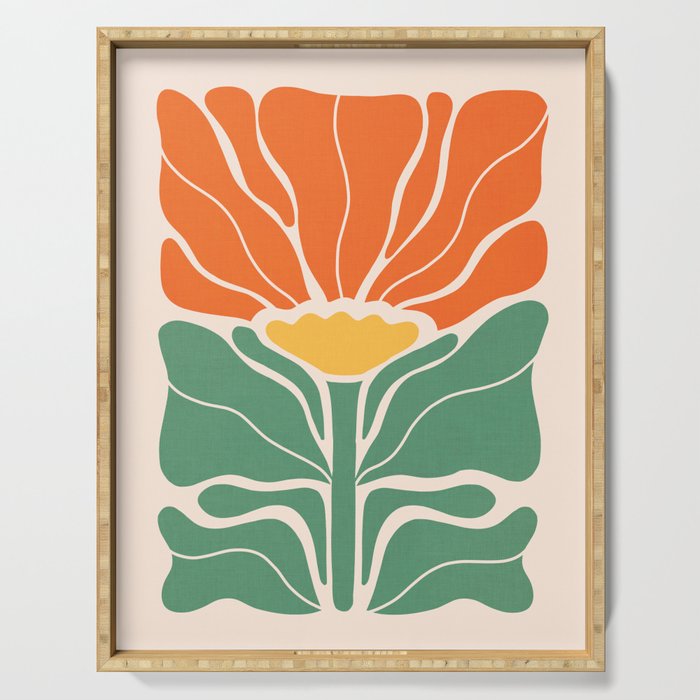 Modern Boho Art Nouveau Floral 1.1 Serving Tray Gallery Image 1