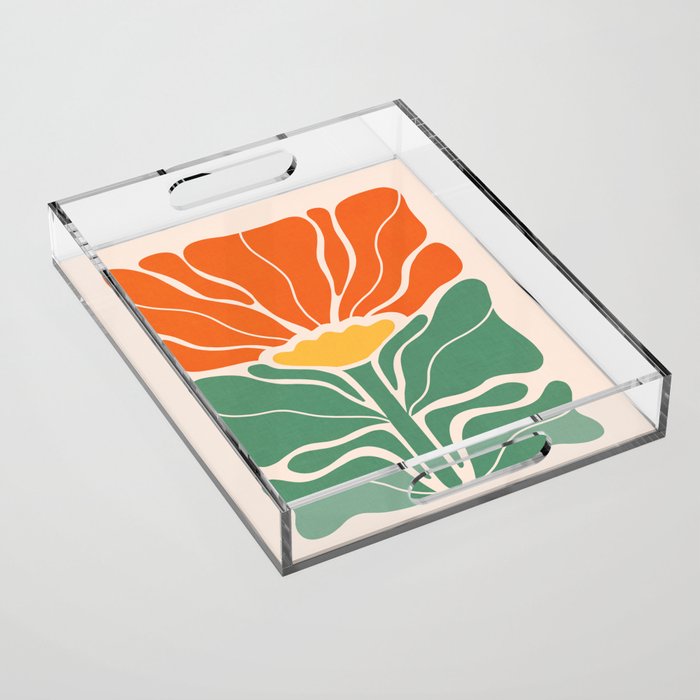 Modern Boho Art Nouveau Floral 1.1 Acrylic Tray Gallery Image 1