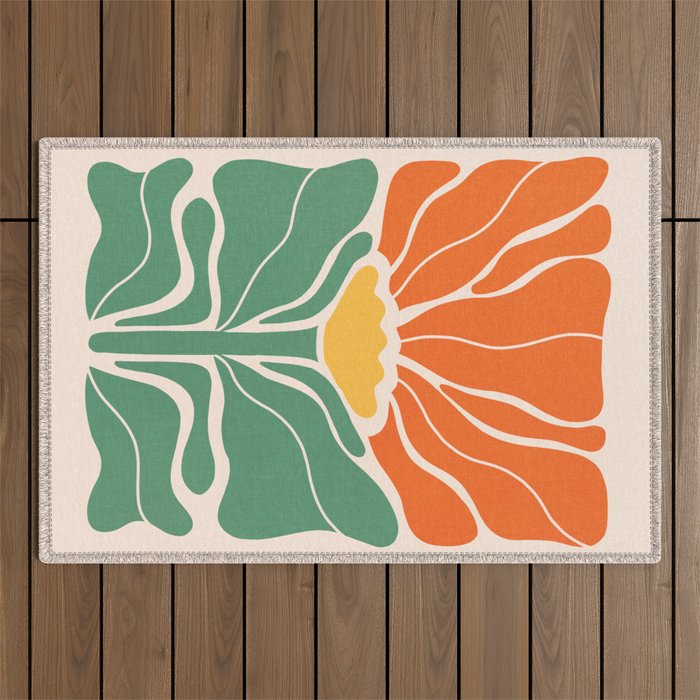 Modern Boho Art Nouveau Floral 1.1 Outdoor Rug Gallery Image 1