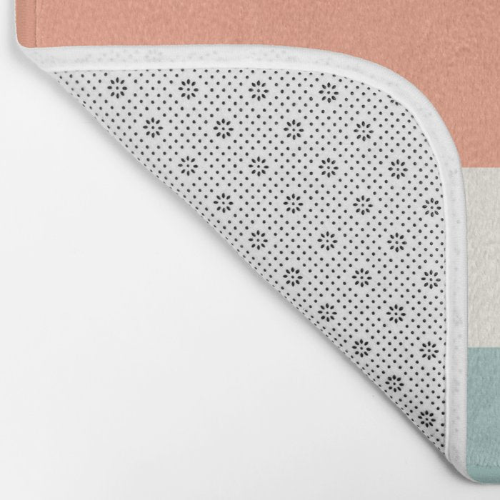 Orange, turquoise and cream stripes Bath Mat Gallery Image 2